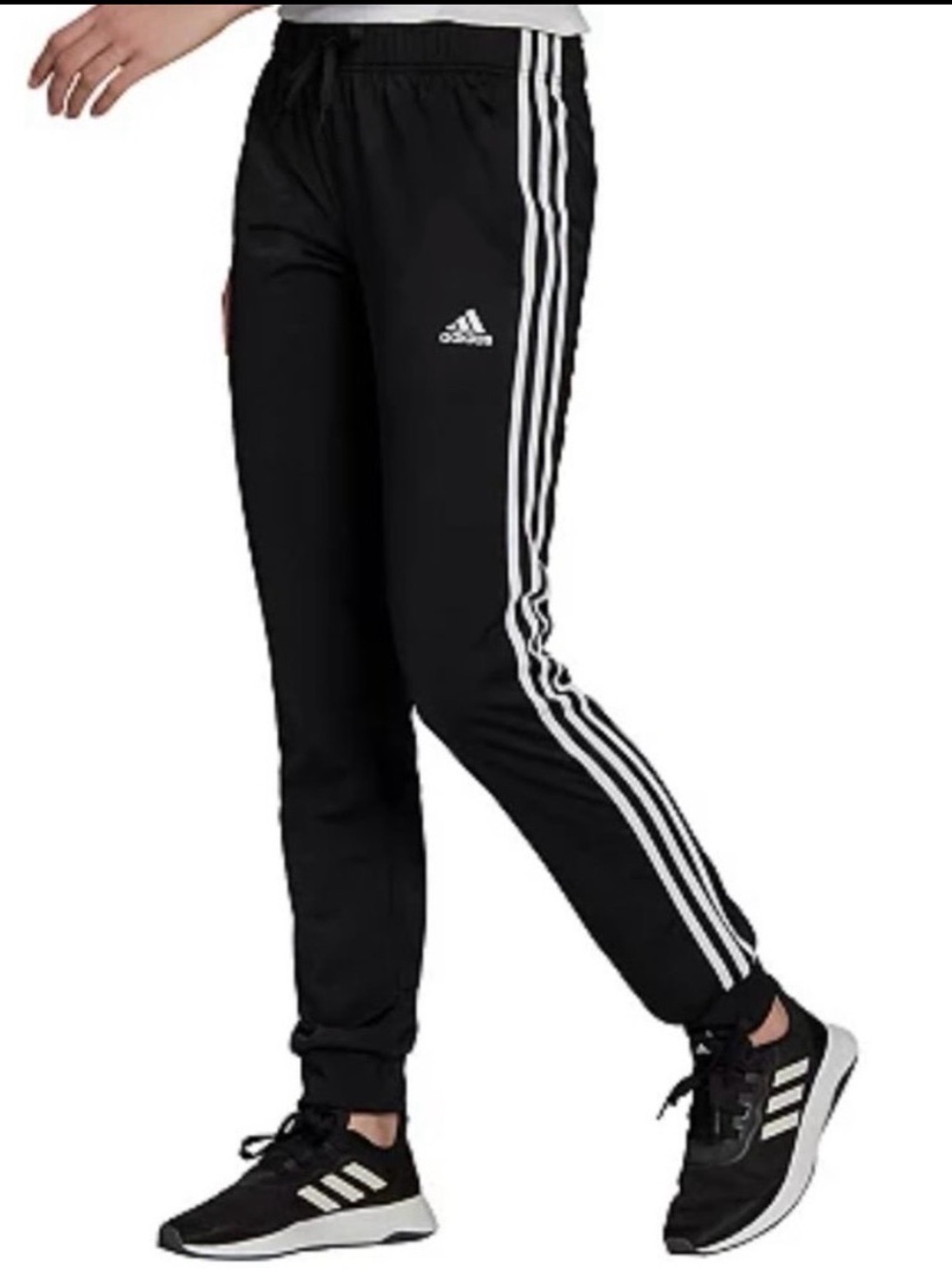 -Adidas  Xs black/white stripe. Nwt!